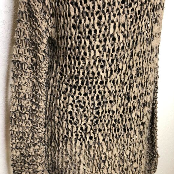 Helmut Lang tattered tape taupe asymmetrical alpaca wool blend sweater Medium - Picture 5 of 16